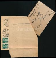 1943 Szállítólevél és a hozzátartozó nyomtatvány 22 db bélyeggel / Parcel card