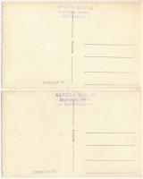 Nagykálló - 2 db RÉGI fotós képeslap: házak télen, jégcsapok. Kardos Gyula photo