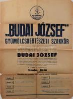 1941 Miskolc, Budai József gyümölcskertészeti szakkör. Plakát, sérült 50x70 cm