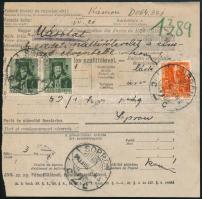1943 Nyugta 3 bélyeggel / Receipt with 3 stamps