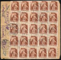 1943 Szállítólevél 29 db bélyeggel / Parcel card with 29 stamps "RAKAMAZ"