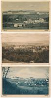 Rétság - 3 db RÉGI város képeslap: látképek