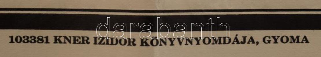 ca 1920 Szikszói takarékpénztár rt. plakát. Kner nyomda, Gyoma, szélén apró lyukakkal 46x64 cm