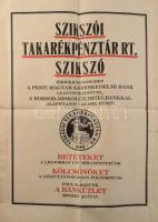 ca 1920 Szikszói takarékpénztár rt. plakát. Kner nyomda, Gyoma, szélén apró lyukakkal 46x64 cm