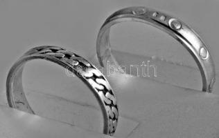 Ezüst (Ag) mintás gyűrű, jelzett, méret: 62, 66, nettó: 5,8 g