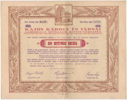 Alsószeli 1923. "Kajos Károly és Társai Alsószeli-i Műmalom Betéti Társaság" betétrésze T:VF / Hungary / Alsószeli 1923. "Mill Limited Liability Company of Károly Kajos and Co. of Alsószeli" insert coupon C:VF