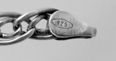 Ezüst (Ag) duplaszemes bokalánc, jelzett, h: 23 cm, nettó: 6,7 g