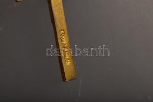 Ezüst (Ag) kígyó nyaklánc aranyozott kereszt medállal, jelzett, h: 45 cm, 2,4×1,3 cm, nettó: 2,2 g