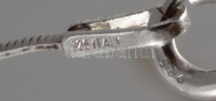 Ezüst (Ag) kígyó nyaklánc aranyozott kereszt medállal, jelzett, h: 45 cm, 2,4×1,3 cm, nettó: 2,2 g