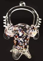 Murano üvegkosár, hibátlan, m: 18 cm