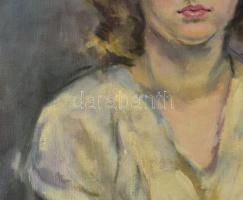 Jelzés nélkül, XX. sz. első fele: Art deco hölgy, 1930-40 körül. Olaj, vászon. 99x69 cm