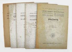 1939-1944 A Szent Margit Nevelőintézet és a Budapesti Róm. Kat. "Zichy-Pallavicini Edina őrgrófnő" Kereskedelmi Leányközépiskola évkönyve, 4 db