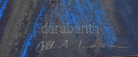 Olbert Mariann (1973-): Pantokrátor Krisztus (ikonvázlat). Pasztell, tempera, papír. Jelezve jobbra ...