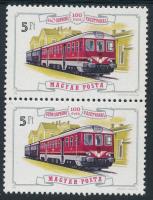 1976 100 éves a győr-soproni vasút 5Ft pár, lemezhibával / Mi 3163 pair with plate variety