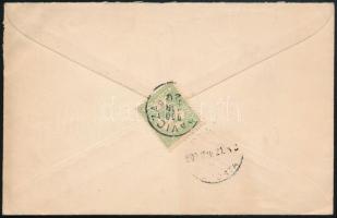 1900 Ajánlott 5kr díjjegyes levél előoldalon 2 x Turul 10f + hátoldalon Turul 5f díjkiegészítéssel /...