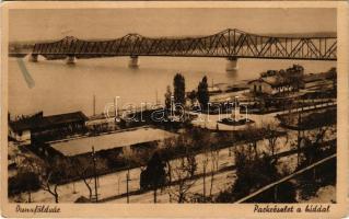 1943 Dunaföldvár, park és híd, hajóállomás (EK)