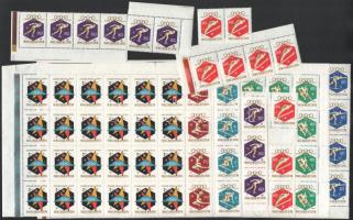 1960 Téli olimpia hajtott teljes ívsor, a 2Ft 2 darabban + másodpéldányok / Mi 1668-1674 complete sh...