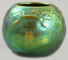 Zsolnay eozinos kis váza. 8x7 cm Jelzett, hibátlan