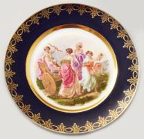 Cseh alt Wien porcelán tányér, mitológiai motívummal Matricás, jelzett, minimális kopással. d: 24 cm