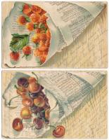 9 db RÉGI (1905 előtti) hosszúcímzéses motívum képeslap, lithok is / 9 pre-1905 motive postcards, li...