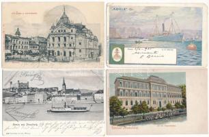 14 db RÉGI (1905 előtti) hosszúcímzéses magyar város képeslap / 14 pre-1905 Hungarian town-view postcards