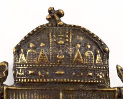 Bronz magyar kiscímer, 12x10 cm