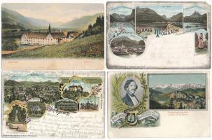 25 db RÉGI (1905 előtti) hosszúcímzéses külföldi város képeslap, lithok is / 25 pre-1905 foreign town-view postcards, lithos also