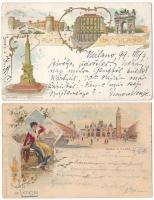 25 db RÉGI (1905 előtti) hosszúcímzéses külföldi város képeslap, lithok is / 25 pre-1905 foreign tow...