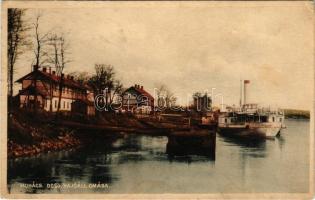 1940 Mohács, DDSG hajóállomása, gőzhajó. Diákbolt kiadása (tűnyom / pinmark)