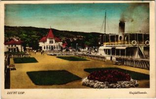 1949 Révfülöp, hajóállomás, gőzhajó (EK)