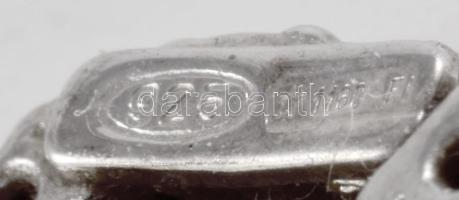 cca 1990 Corsani ezüst (Ag) fülbevaló pár, markazit és obszidián berakással, jelzett, bruttó 3g