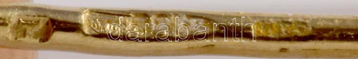 14k Arany (Au) fülbevaló pár, opál berakással, jelzett, bruttó 1,8g