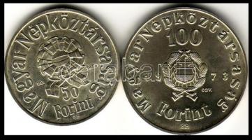 1973 "Petőfi" sor  50, 100Ft  ezüst T:BU