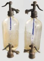 Fail József Alsógalla 2 darab fejazonos szódásüveg + 2 darab azonos fej, m: 31 cm