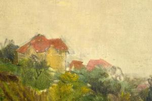 Faddi Förstner Dénes (1901-1945): Vízparti táj. Olaj, vászon. Jelezve jobbra lent. 60x50 cm. Dekorat...