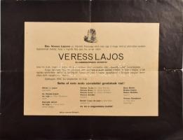 1936 Veress Lajos államrendőrsági detektív halotti értesítője