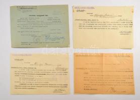 1938 Zemplén vármegye vitézi széke 4 db okmány, igazolás katona részére