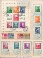 1938-1941 Kis összeállítás berakólapon, benne Eucharisztikus blokk, Bethlen blokkpár (28.250) / Small lot