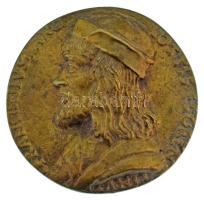 DN "Francischus Lancilottis Florentinus" egyoldalas, öntött bronz emlékérem (70mm) C:XF, patina ND "FRANCISCVS LANCI - LOTTIS FLOREN - TINVS" one-sided, cast bronze commemorative medallion (70mm) C:XF, patina