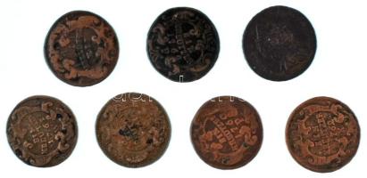 1760-1763. 1kr Cu "Mária Terézia" (7xklf: 1760P, 1761K, 1761P, 1762K, 1762P, 1762W, 1763W) T:VF,F