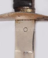 1861M díszelgő szablya, jelzés nélkül, fém hüvellyel, viseltes, rozsdafoltos, h: 91 cm