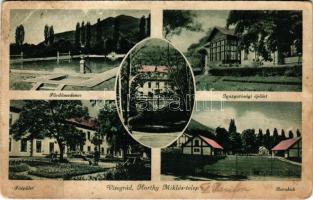 1940 Visegrád, Horthy Miklós telep, Fürdőmedence, Igazgatósági épület, Főépület, Barakkok (EB)