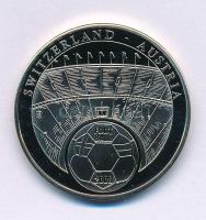 2008. "Labdarúgás 2008. Ausztria &amp; Svájc" kétoldalas, festett, ezüstözött réz emlé...