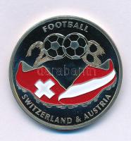 2008. "Labdarúgás 2008. Ausztria &amp; Svájc" kétoldalas, festett, ezüstözött réz emlé...