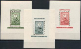 1951 80 éves a magyar bélyeg blokk sor (51.000) (60f, 2Ft betapadás nyomok / gum disturbance)