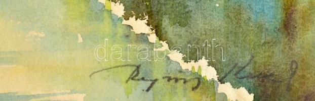 Olvashatatlan jelzéssel: Atmoszférikus táj. Akvarell, papír. Dekoratív fakeretben, 40x29,5 cm