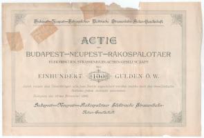 1894. Budapest "Budapest - Ujpest - Rákospalotai Villamos Közuti Vasut Részvény-Társaság" ...