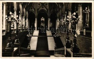 1941 Budapest V. Országház, Parlament, díszlépcső, belső (gyűrődések / creases)