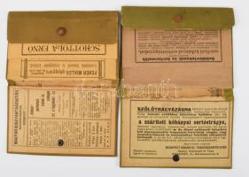 1900-1902 Borászati Lapok Zsebnaptára patentos borítók, 2 db