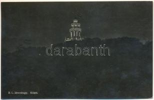 1929 Budapest XII. Zugliget-Jánoshegy, Erzsébet kilátótorony kivilágítva este